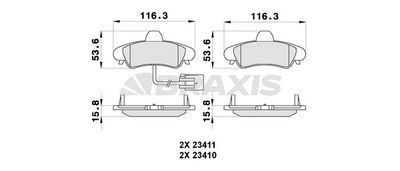 AB0276 BRAXIS Комплект тормозных колодок, дисковый тормоз