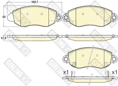 6120063 GIRLING Комплект тормозных колодок, дисковый тормоз