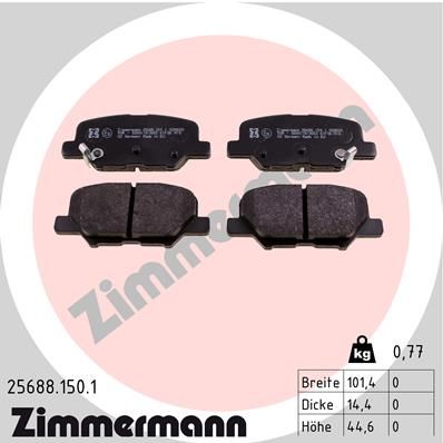 256881501 ZIMMERMANN Комплект тормозных колодок, дисковый тормоз