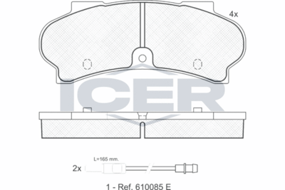 141028 ICER Комплект тормозных колодок, дисковый тормоз