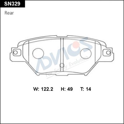 SN329 ADVICS Комплект тормозных колодок, дисковый тормоз