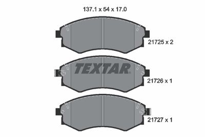 2172501 TEXTAR Комплект тормозных колодок, дисковый тормоз