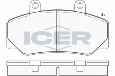 180837 ICER Комплект тормозных колодок, дисковый тормоз