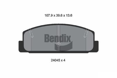 BPD1266 BENDIX Braking Комплект тормозных колодок, дисковый тормоз