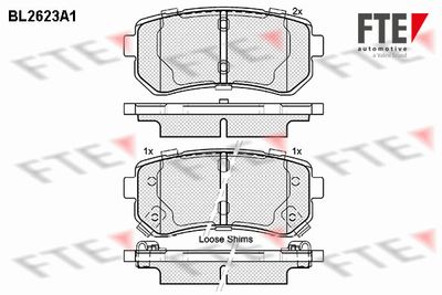 BL2623A1 FTE Комплект тормозных колодок, дисковый тормоз