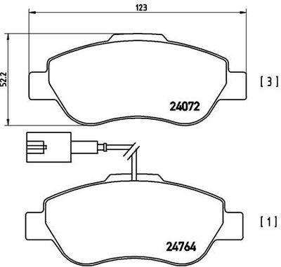 P23107 BREMBO Комплект тормозных колодок, дисковый тормоз