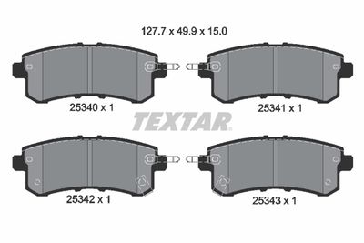 2534001 TEXTAR Комплект тормозных колодок, дисковый тормоз