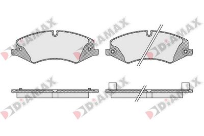 N09509 DIAMAX Комплект тормозных колодок, дисковый тормоз