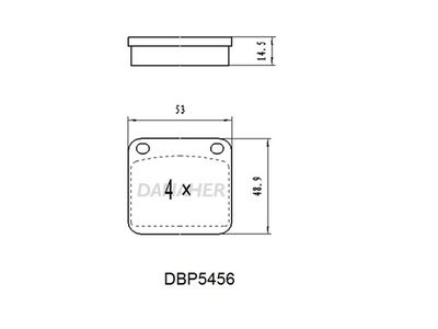 DBP5456 DANAHER Комплект тормозных колодок, дисковый тормоз