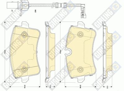 6118671 GIRLING Комплект тормозных колодок, дисковый тормоз