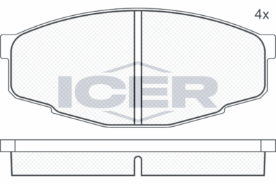 180353 ICER Комплект тормозных колодок, дисковый тормоз