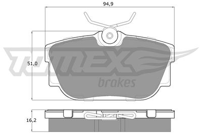 TX1390 TOMEX Brakes Комплект тормозных колодок, дисковый тормоз