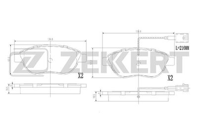 BS2919 ZEKKERT Комплект тормозных колодок, дисковый тормоз
