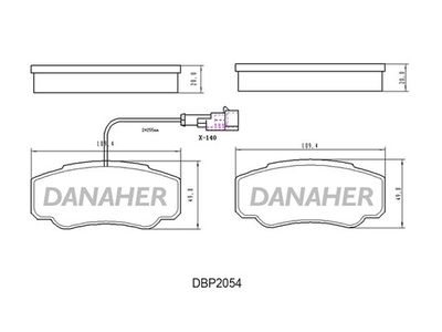 DBP2054 DANAHER Комплект тормозных колодок, дисковый тормоз