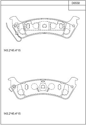 KD6558 ASIMCO Комплект тормозных колодок, дисковый тормоз