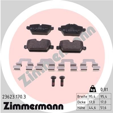 236231703 ZIMMERMANN Комплект тормозных колодок, дисковый тормоз