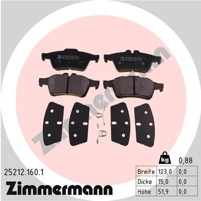252121601 ZIMMERMANN Комплект тормозных колодок, дисковый тормоз