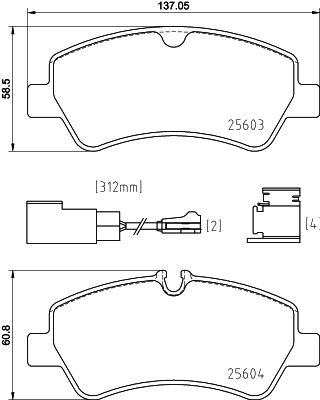 P24187 BREMBO Комплект тормозных колодок, дисковый тормоз