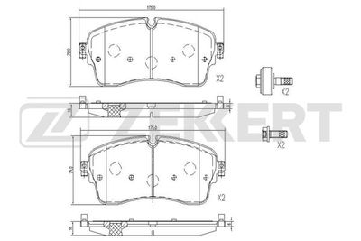 BS1240 ZEKKERT Комплект тормозных колодок, дисковый тормоз