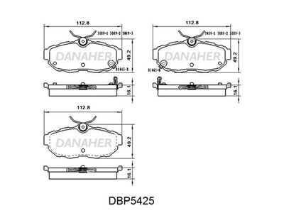 DBP5425 DANAHER Комплект тормозных колодок, дисковый тормоз