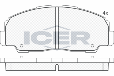 141022 ICER Комплект тормозных колодок, дисковый тормоз
