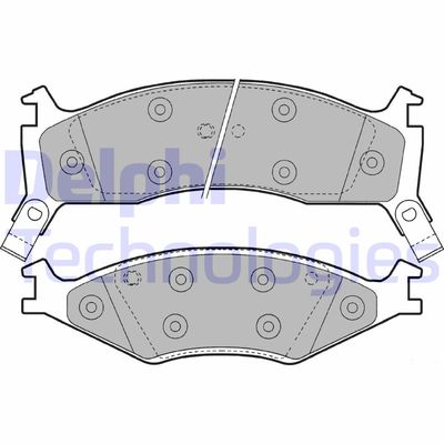 LP1021 DELPHI Комплект тормозных колодок, дисковый тормоз