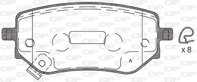 BPA180202 OPEN PARTS Комплект тормозных колодок, дисковый тормоз