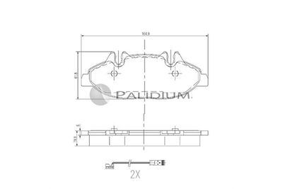P11141 ASHUKI by Palidium Комплект тормозных колодок, дисковый тормоз