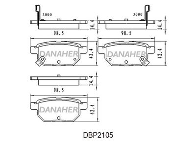 DBP2105 DANAHER Комплект тормозных колодок, дисковый тормоз
