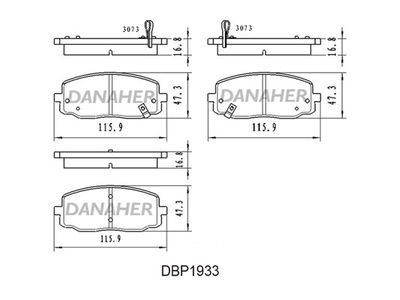 DBP1933 DANAHER Комплект тормозных колодок, дисковый тормоз