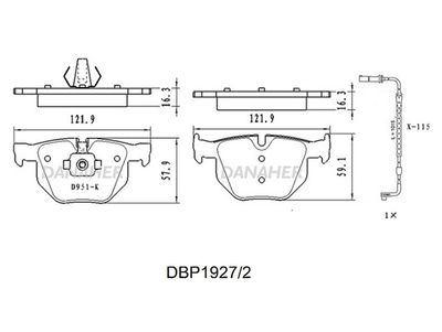 DBP19272 DANAHER Комплект тормозных колодок, дисковый тормоз