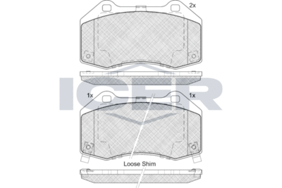 182132200 ICER Комплект тормозных колодок, дисковый тормоз