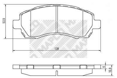 6844 MAPCO Комплект тормозных колодок, дисковый тормоз