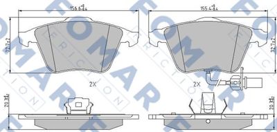 FO912281 FOMAR Friction Комплект тормозных колодок, дисковый тормоз