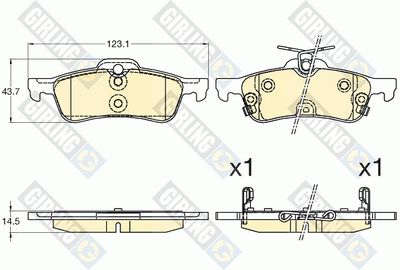 6135882 GIRLING Комплект тормозных колодок, дисковый тормоз