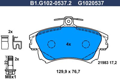 B1G10205372 GALFER Комплект тормозных колодок, дисковый тормоз