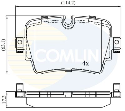 CBP02455 COMLINE Комплект тормозных колодок, дисковый тормоз