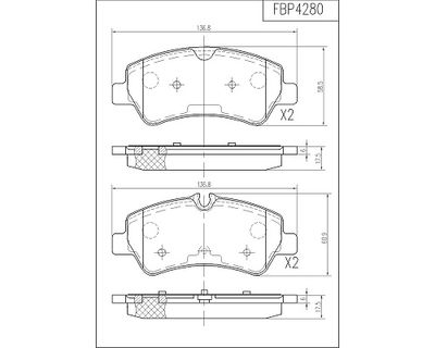 FBP4280 FI.BA Комплект тормозных колодок, дисковый тормоз