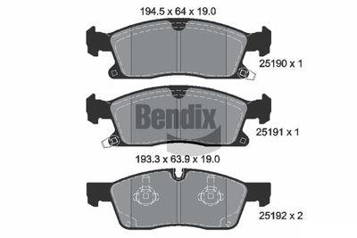 BPD2233 BENDIX Braking Комплект тормозных колодок, дисковый тормоз