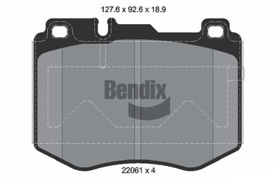 BPD1280 BENDIX Braking Комплект тормозных колодок, дисковый тормоз