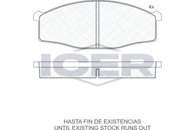 141206204 ICER Комплект тормозных колодок, дисковый тормоз