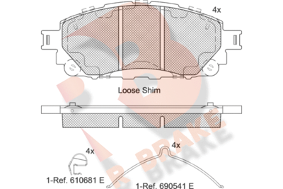 RB2296 R BRAKE Комплект тормозных колодок, дисковый тормоз