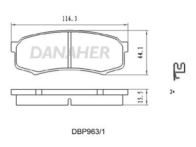 DBP9631 DANAHER Комплект тормозных колодок, дисковый тормоз