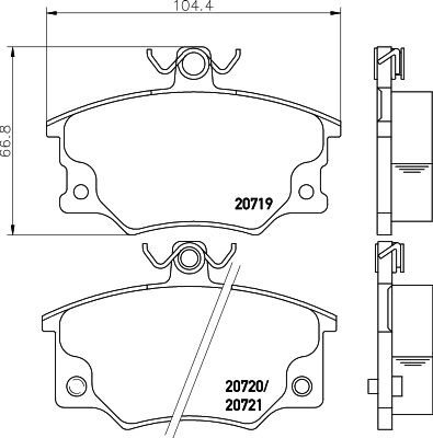 2071901 TEXTAR Комплект тормозных колодок, дисковый тормоз