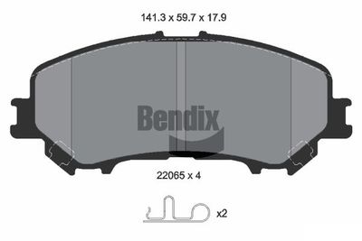 BPD1083 BENDIX Braking Комплект тормозных колодок, дисковый тормоз