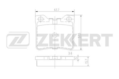 BS2887 ZEKKERT Комплект тормозных колодок, дисковый тормоз