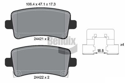 BPD1243 BENDIX Braking Комплект тормозных колодок, дисковый тормоз