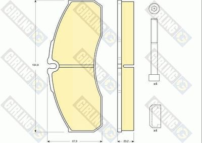 6133854 GIRLING Комплект тормозных колодок, дисковый тормоз