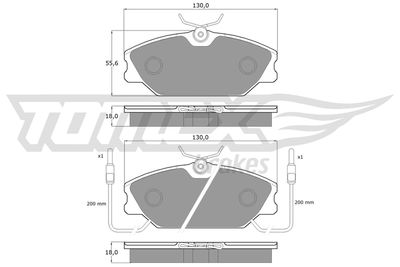 TX1077 TOMEX Brakes Комплект тормозных колодок, дисковый тормоз