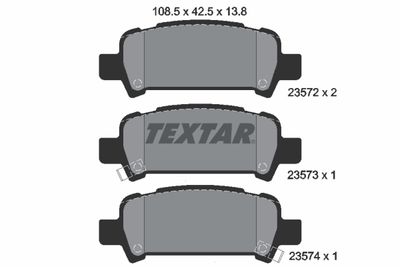 2357202 TEXTAR Комплект тормозных колодок, дисковый тормоз